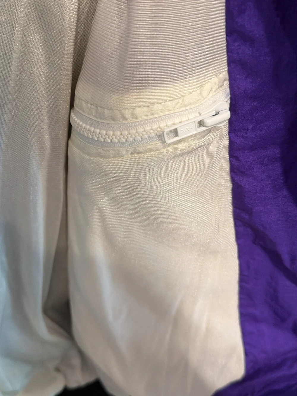 Vintage 90s Colorblock Hotdogger Bomber Jacket in Purple & Pink
